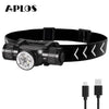 APLOS H330 Type-C Rechargeable LED Headlamp 18650 Powerful 1500lm Floodlight 5 Modes Outdoor Tactical Working Lamp Headlight