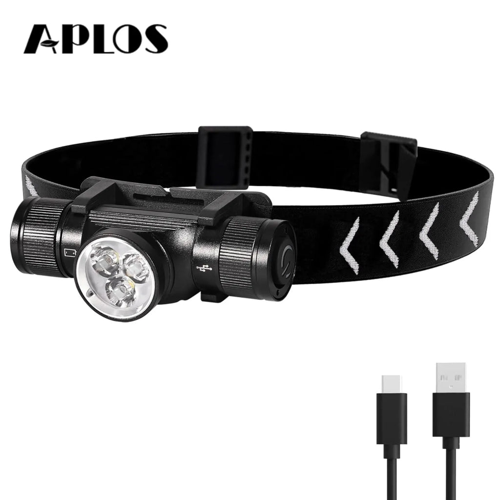 APLOS H330 Type-C Rechargeable LED Headlamp 18650 Powerful 1500lm Floodlight 5 Modes Outdoor Tactical Working Lamp Headlight-WAYBIKER