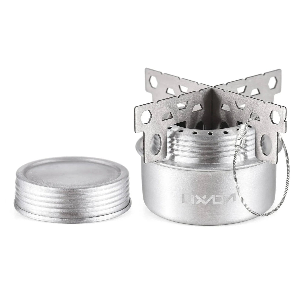 Portable Mini Aluminum Alloy Alcohol Stove with Lid and Cross Stand Outdoor Camping Hiking Backpacking-WAYBIKER