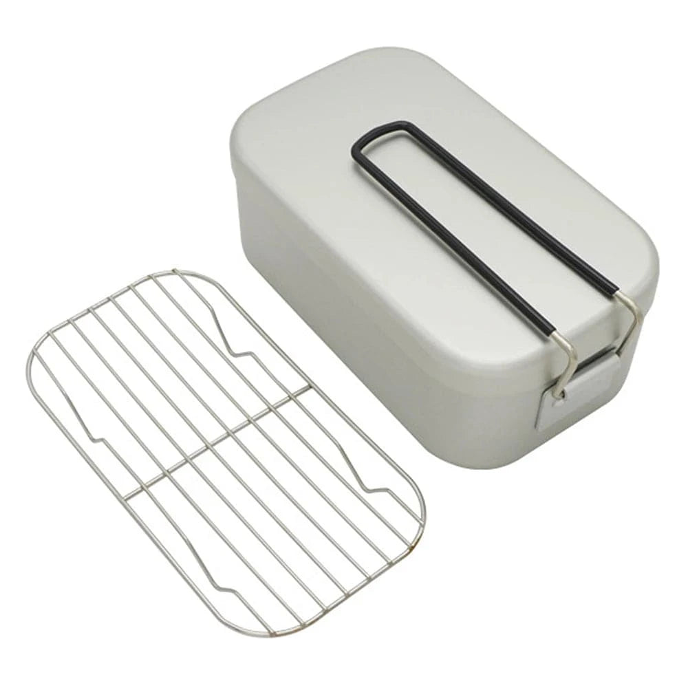 Camping Bento Box Tin Aluminum Alloy Camping Lunch Box with Steaming Rack for Outdoor Camping Hiking Backpacking Traveling-WAYBIKER