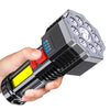 9 LED Super Bright Flashlight Rechargeable Outdoor Multi-function Waterproof Led Long-range Spotlight Battery Display COB Light-WAYBIKER