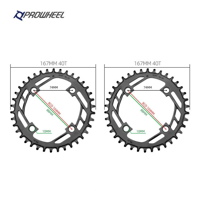 PROWHEEL 32T 34T 36T 38T 40T Mountain Bicycle Narrow Wide Chainring Chain Wheel 104BCD MTB Bike Sprocket Tooth Plate Crank Parts-WAYBIKER