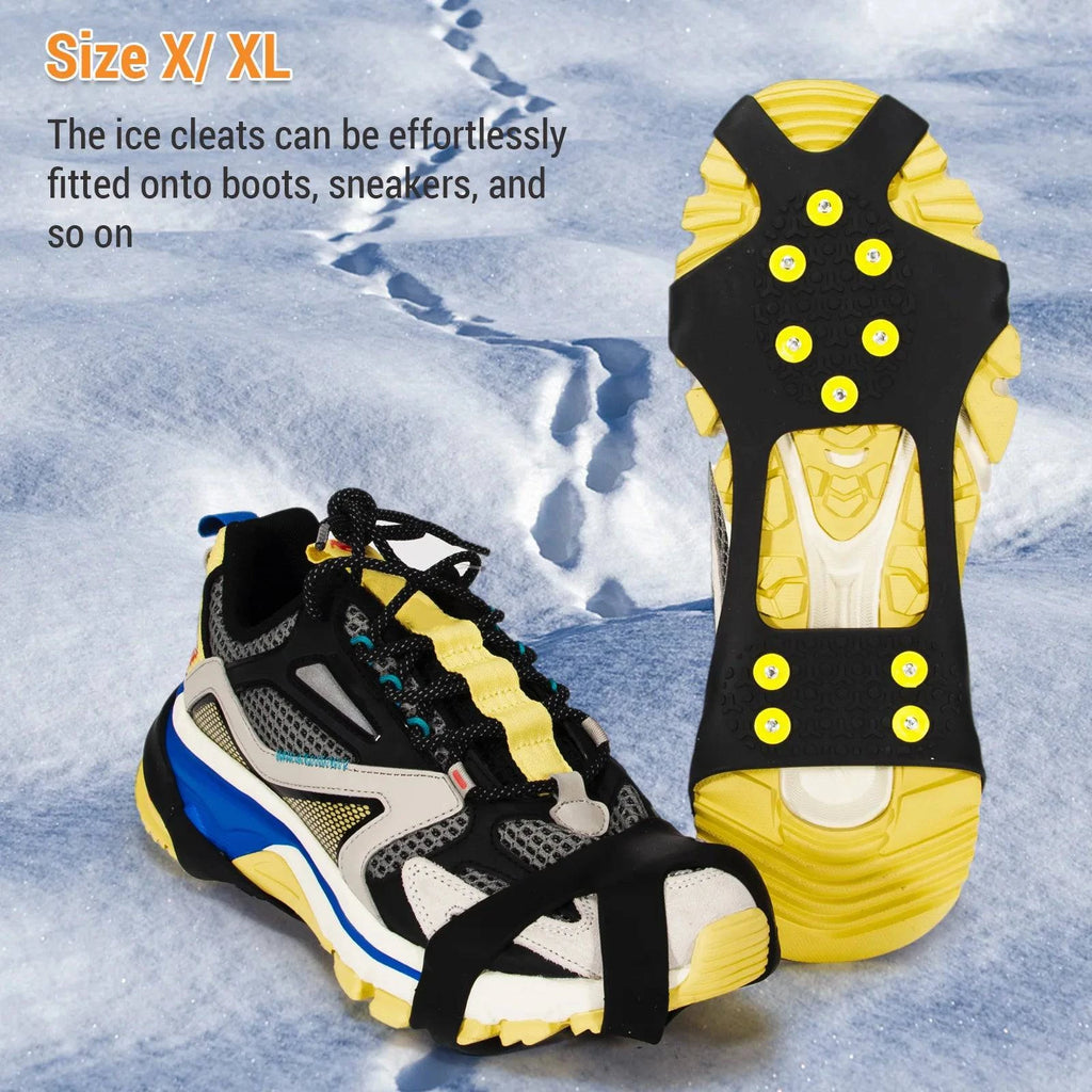 Crampon Ice Fishing Safety Kit Retractable Ice Picks Safety Whistle Ice Cleats for Ice Fishing Skating Climbing-WAYBIKER