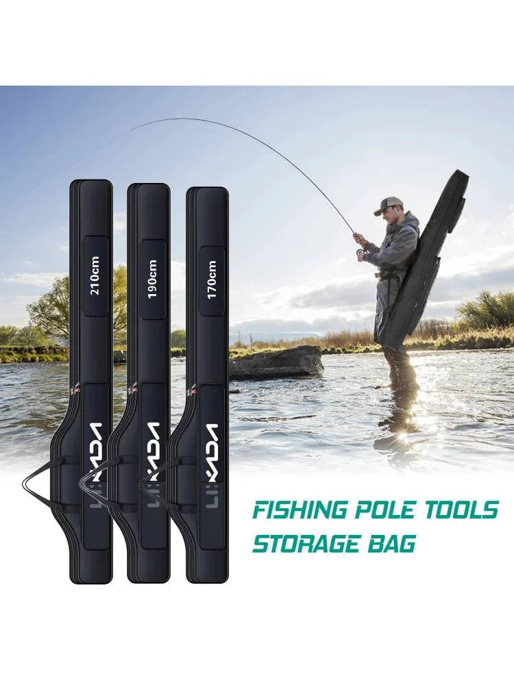 Lixada 210cm  Fishing Bag Portable Folding Fishing Rod Reel Bag Fishing Pole Gear Tackle Tool Carry Bag Storage Bag Organizer-WAYBIKER