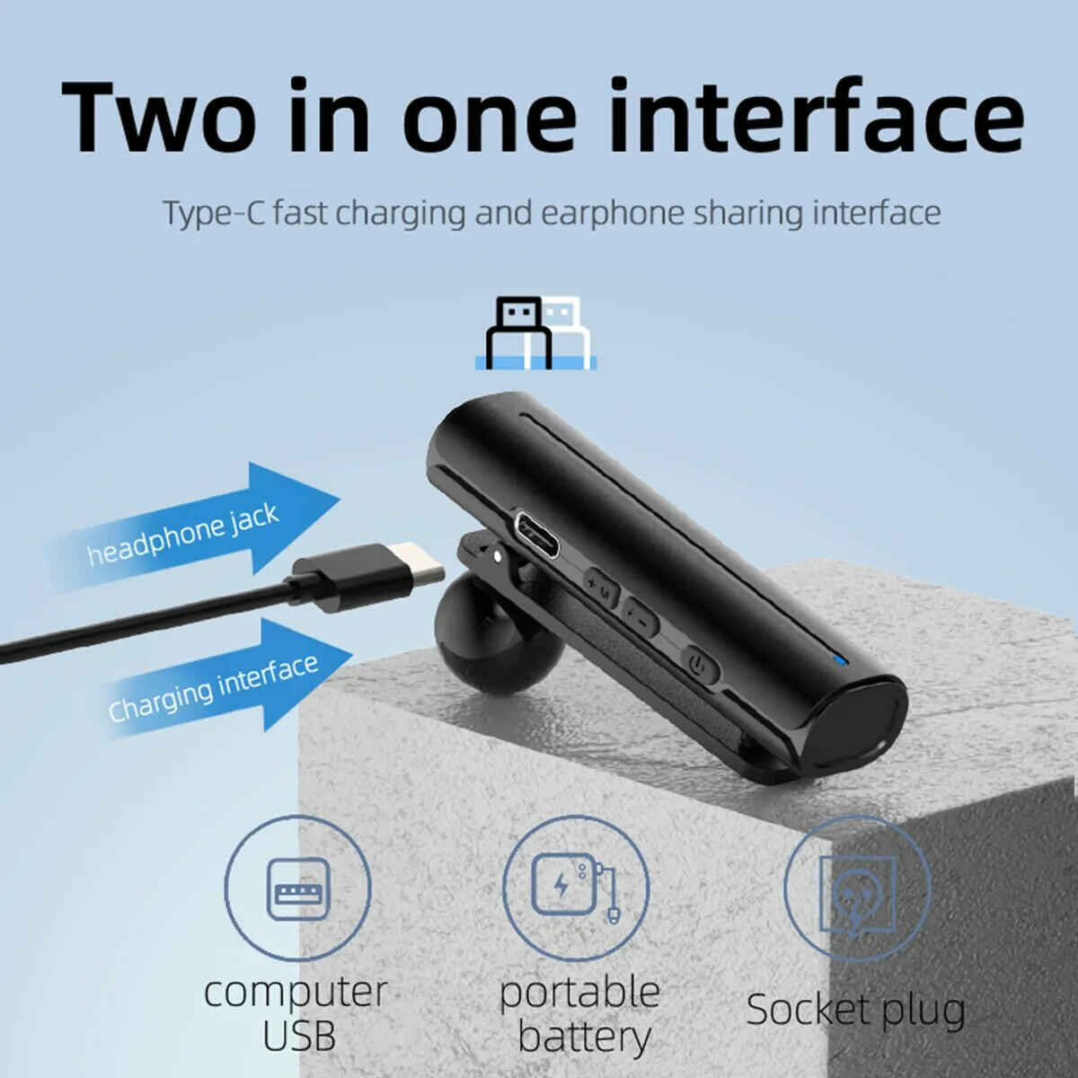 KSUN V50 Mini Walkie Talkie 2 Pcs With Earphone Lavalier Radios Wirele
