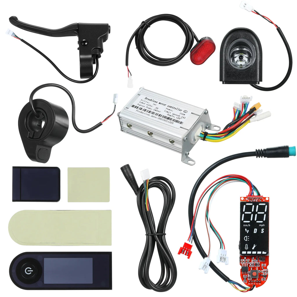 Electric Scooter 36V 350W Brushless Motor Controller Set with Digital Display Headlight Taillight Electric Scooter Accessory-WAYBIKER