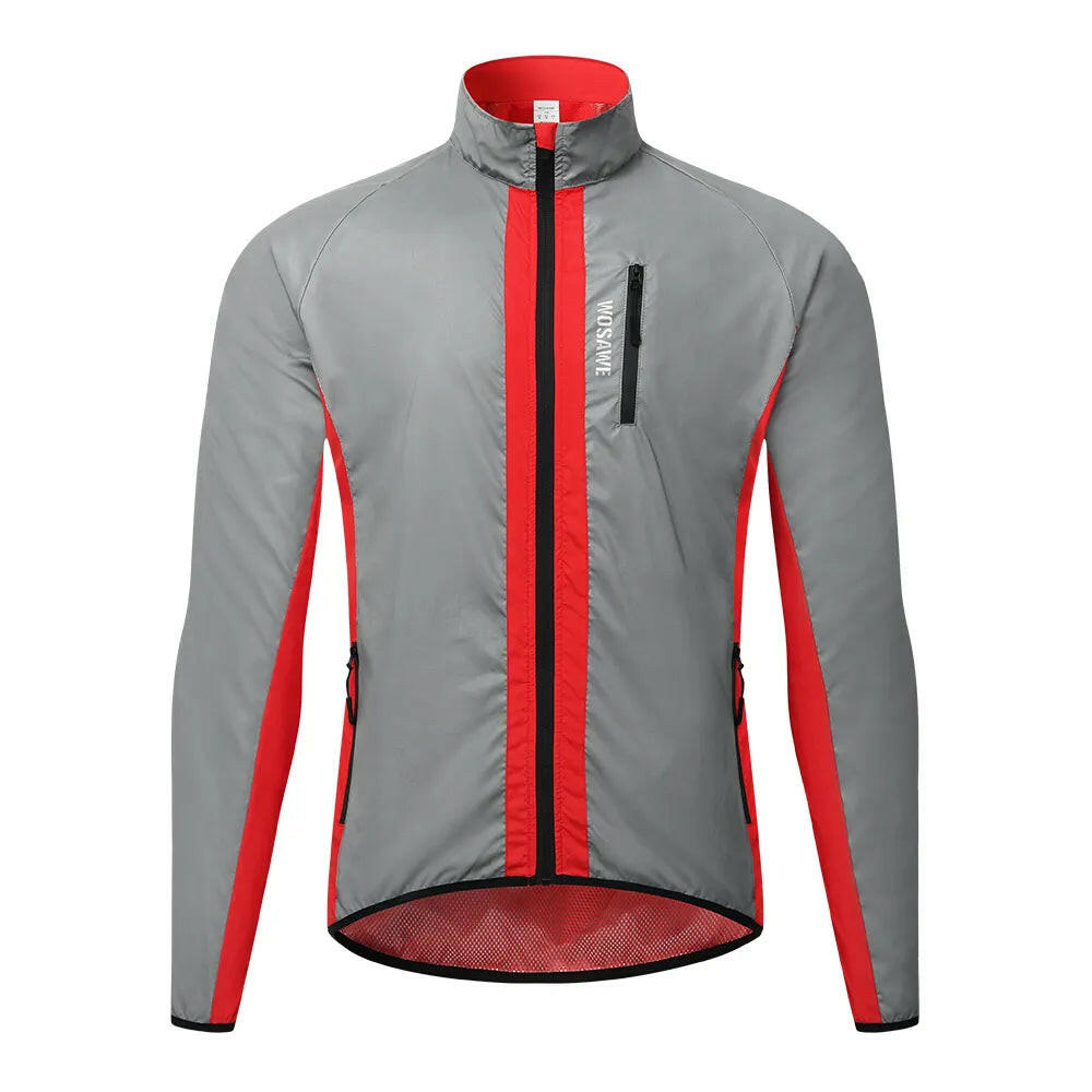 WOSAWE High Visibility Cycling Jacket Windproof Night Glowing Running Waterproof Reflective Bike Jacket Men Winter Windbreaker-WAYBIKER
