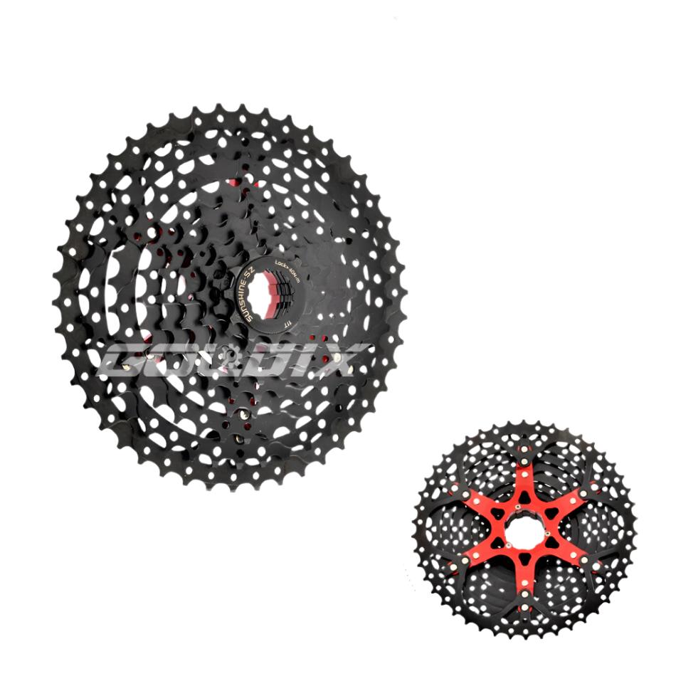 SUNSHINE Bicycle Cassette Black Mountain Bike Freewheel 8/9/10/11/12 Speed HG flywheel for SHIMANO HG Structure Specification-WAYBIKER