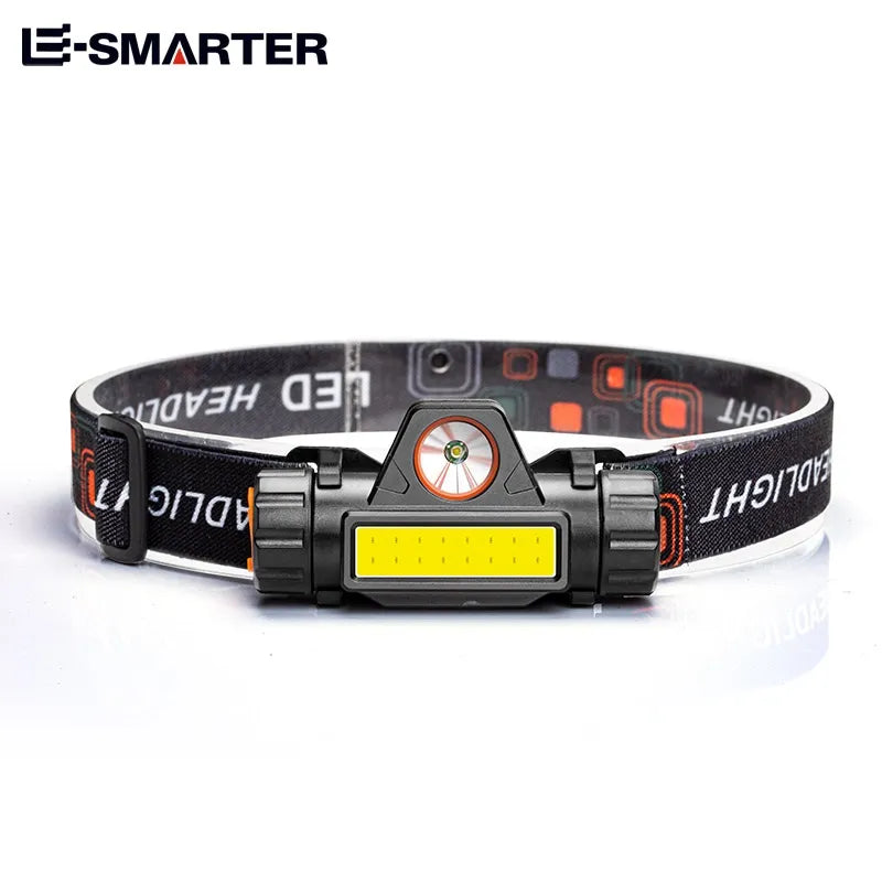 COB LED Headlamp Torch Rechargeable Headwear Flashlight Outdoor Waterproof Camping Fishing Mining Lantern Headlight With Magnet-WAYBIKER