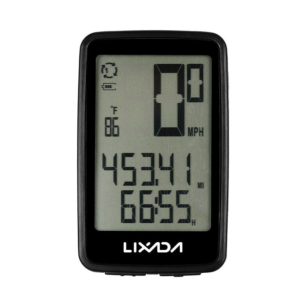Lixada Bicycle Computer USB Rechargeable Wireless Bike Cycling Computer with Bicycle Speedometer Odometer Watch LED Digital Rate-WAYBIKER