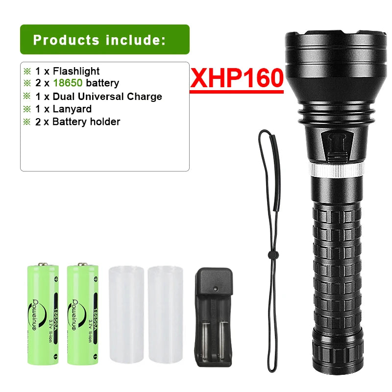 Super Bright XHP160 Diving Flashlight Led Rechargeable 800M Underwater Lamp IPX8 Waterproof Professional Scuba Diving Lantern-WAYBIKER