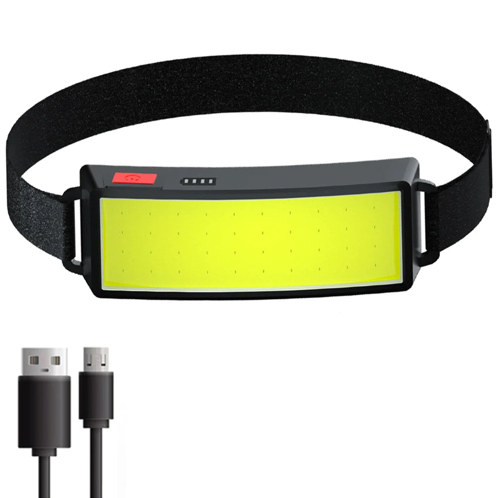 New Upgrade Portable LED Head Lamp Built-in 1200mah Battery COB Headlight USB-C Rechargeable Waterproof Torch Camping Flashlight-WAYBIKER