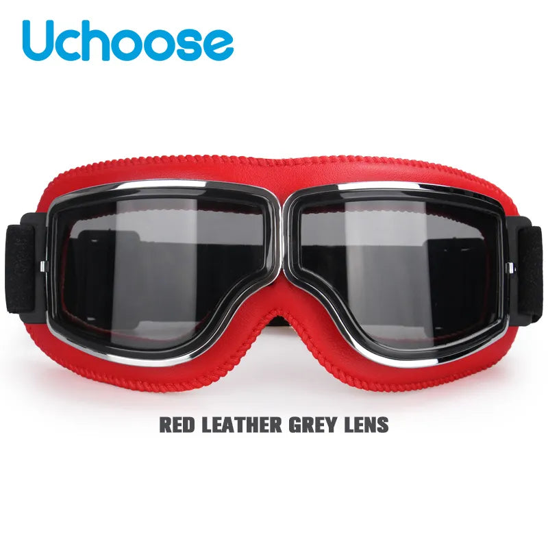 Windproof Bicycles Helmet Glasses Leather Safety Protective Anti-glare Motocross Cross-country Steampunk Glasses Easy To Carry-WAYBIKER
