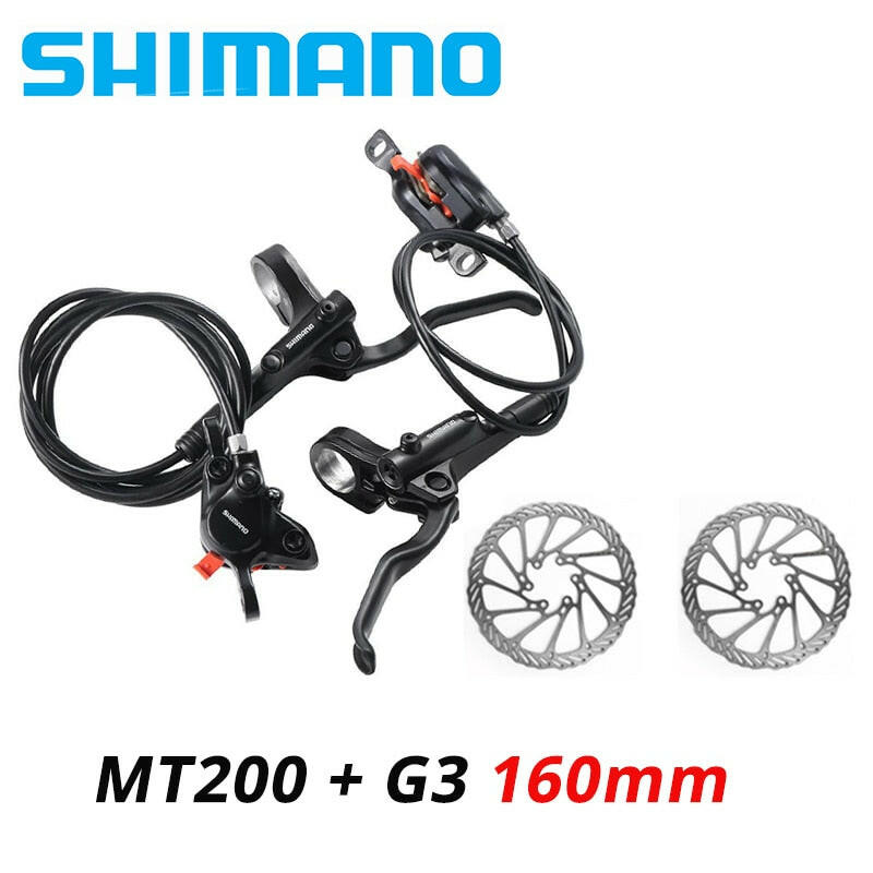 Shimano MT200 MT201 M315 MTB Mountain Bike Hydraulic Disc Brake Set Contains MT200 Brakes Lever Rotor RT56 RT54 RT26 RT30 HS1 G3-WAYBIKER