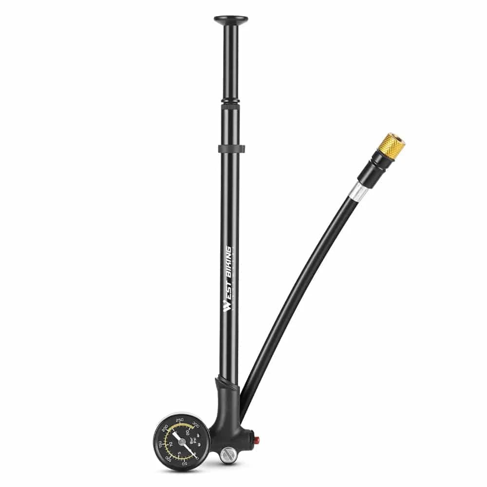 Portable High Pressure Bike FrontFork Pump Rear Suspension Bicycle Tire Pump Aluminum Alloy Bike Tire Inflator-WAYBIKER