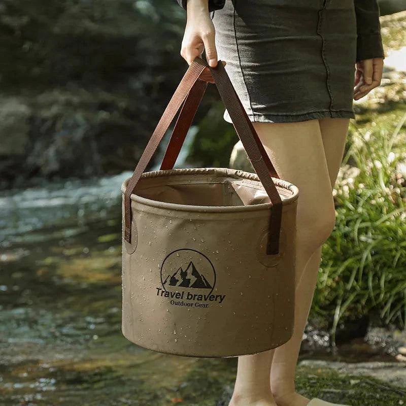 Folding Bucket Waterproof Foldable Water Sink Bucket Portable Travel Foldable Basin Camping Hiking Fishing Storage Bucket-WAYBIKER