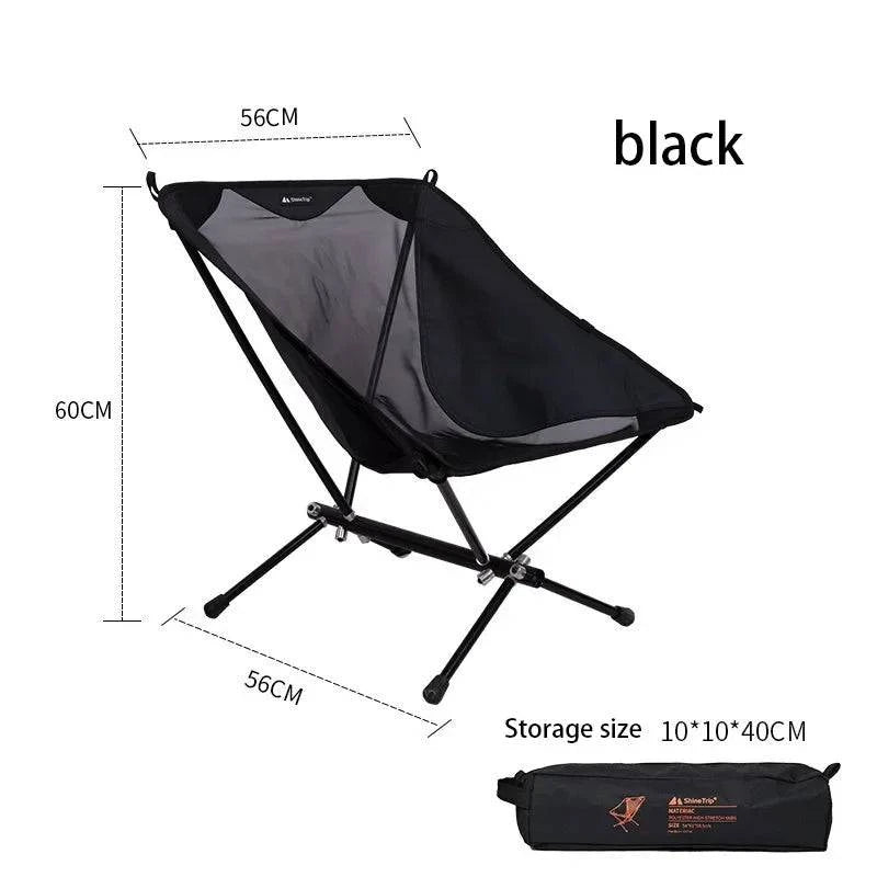 ShineTrip Outdoor Moon Chair Aluminum Alloy Ultra Light Low Back Chair Portable Folding Fishing Chair Director Chair Beach Chair-WAYBIKER