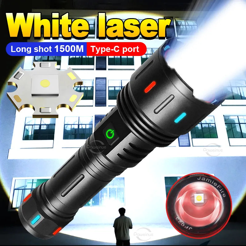 NEW High Power LED Flashlight Super Bright Usb Rechargeable Torch 18650 Zoom Powerful Flash Light Long Shot Hunting Lantern-WAYBIKER