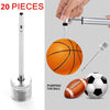 20pcs Sports Balls Inflating Pump Needle For Football Basketball Soccer Inflatable Air Valve Adaptor Stainless Steel Pump Pin