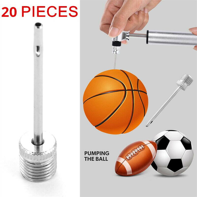 20pcs Sports Balls Inflating Pump Needle For Football Basketball Soccer Inflatable Air Valve Adaptor Stainless Steel Pump Pin-WAYBIKER