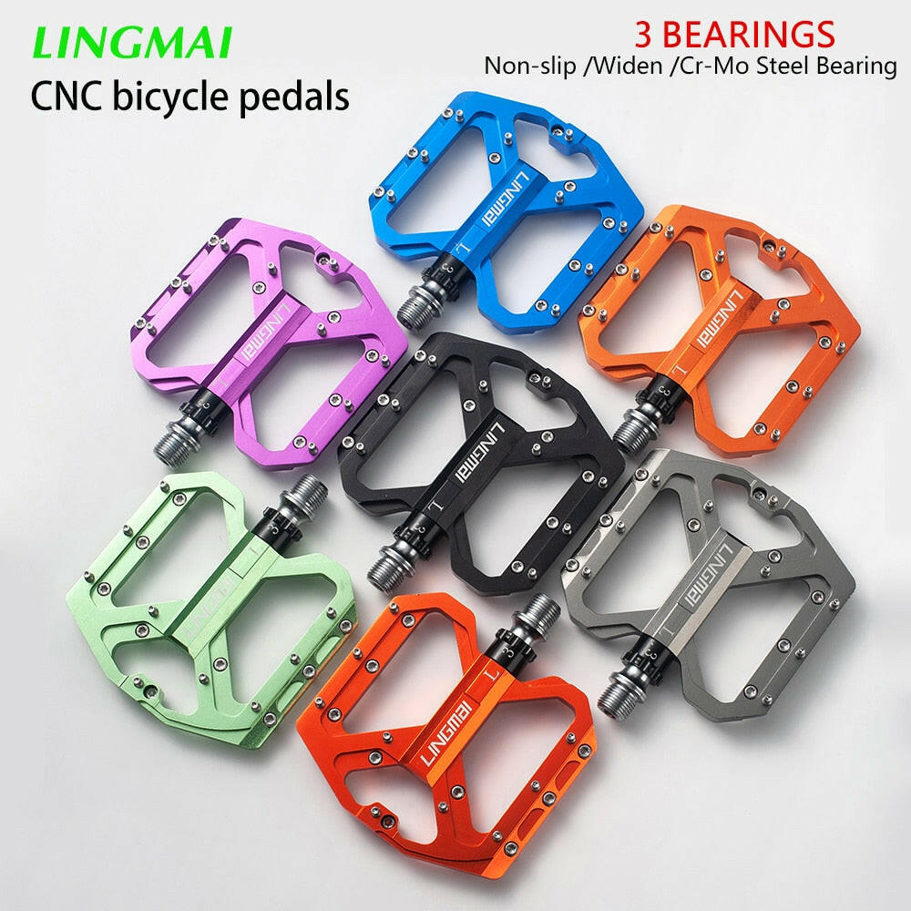 lightest pedals LINGMAI Ultralight Bicycle Pedal 3 Bearings Alloy Anti-slip Cycling Pe