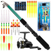 127pcs Fishing Tackle Set Fishing Rod and Reel Combo Telescopic Fishing Rod Pole with Spinning Reel Floats Hooks Accessories-WAYBIKER