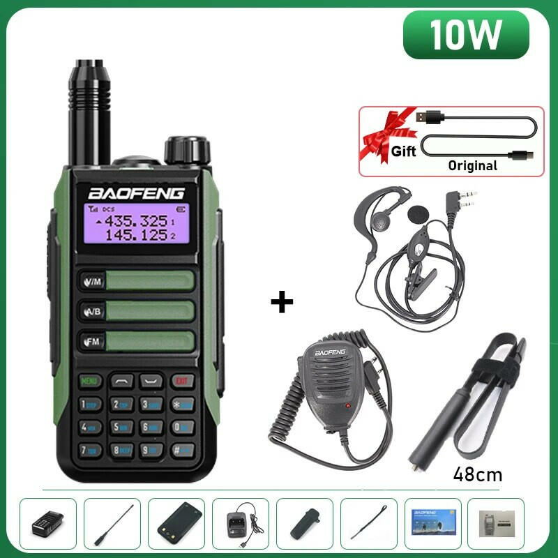 BaoFeng UV-16 Plus Walkie Talkie High Power USB C 10KM Long Range UV-16 Two Way Radio Dual Band Waterproof Transceiver FM Radio-WAYBIKER