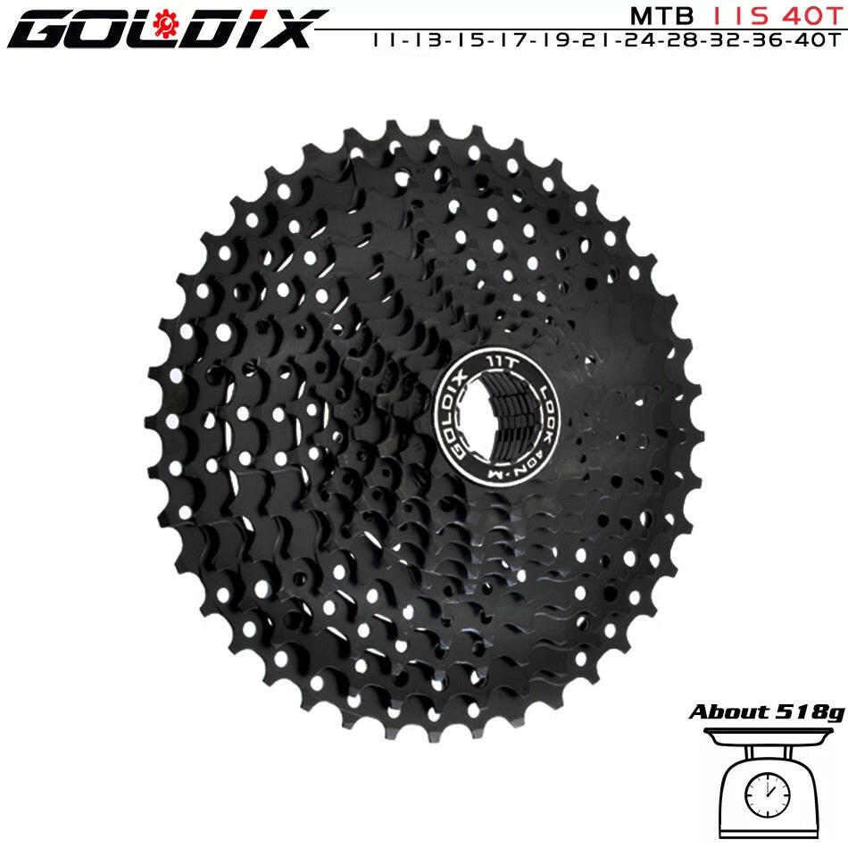 GOLDIX Black MTB Cassete 8/9/10/11/12 Speed 40/42/46/50/50T K7 8/9/10/11/12v Bicycle Freewheel Bicycle Sprocket for Shimano/SRAM-WAYBIKER