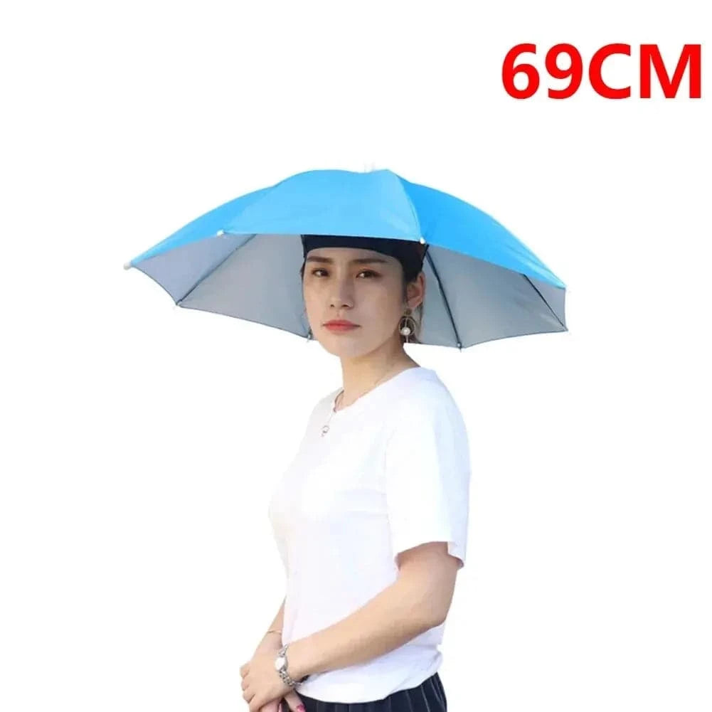 Foldable Outdoor Umbrella Hat Women Men Fishing Double Layer Headwear Sun Cap Camping Fishing Headwear Cap Beach Head Hats-WAYBIKER