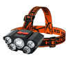 5LED Headlamp Rechargeable With Built In 18650 Battery Strong Light Long Range Torch Outdoor Camping Adventure Fishing HeadLight-WAYBIKER
