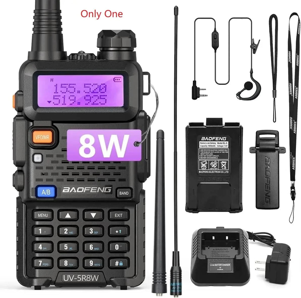 1/2PCS BaoFeng UV-5R 8W Tri-Power Walkie Talkie High Power Dual Band Long Range 128 CH Portable Handheld UV 5R Ham Two Way Radio-WAYBIKER