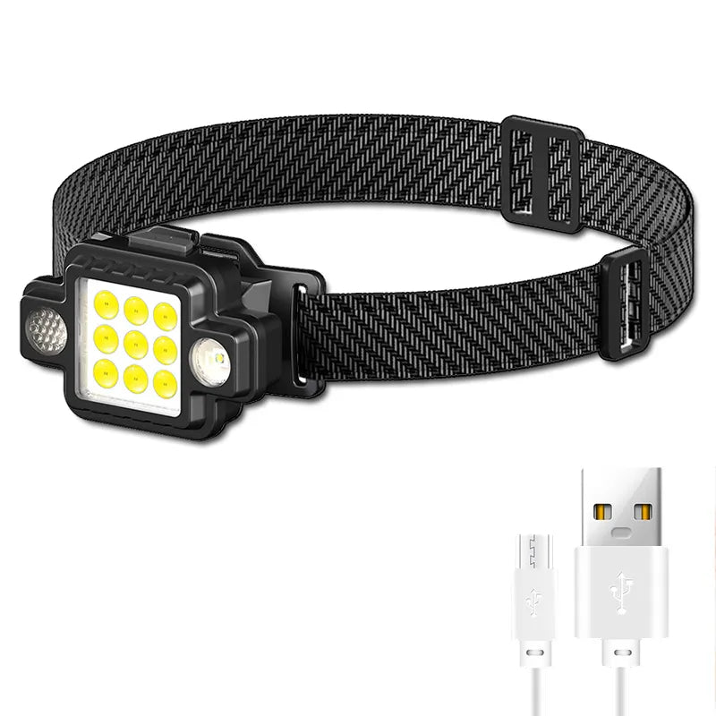 Multifunctional COB+XPG HeadLamp USB TYPE-C Charging LED Flashlight,Magnetic Work Lamp,Night Riding Headlight-WAYBIKER