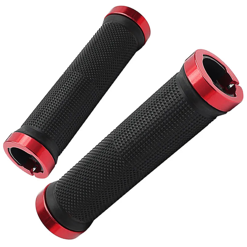 Lebycle 1 Pair Handlebar Grip Bicycle Grip Bicycle Rubber Grip Aluminum MTB Electric Bicycle Bilateral Locking Handle 128mmx33mm-WAYBIKER