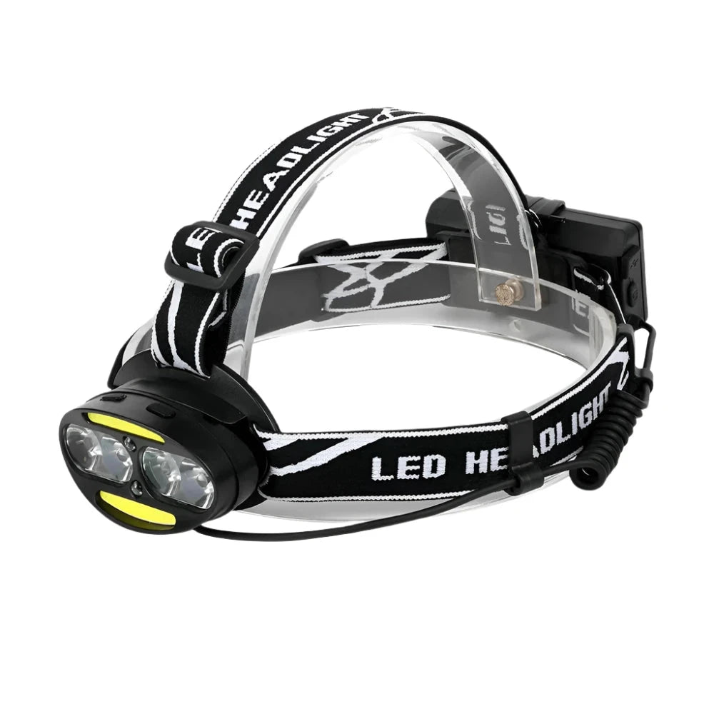 Cyclezone Induction Head Light LED T6 Headlamp COB 7 Modes Lantern For Outdoor Night Fishing Camping USB Charging Head Torch-WAYBIKER