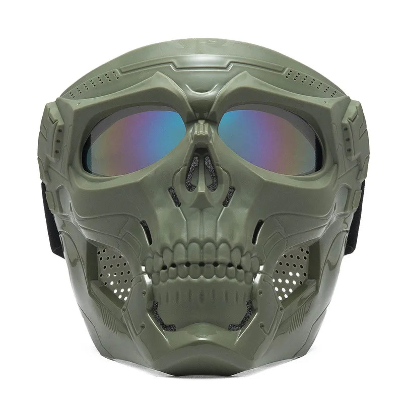 Cycling Colored Goggle Motorcycle Skull Skeleton Mask Windproof Full Face Mask Paintball Game Tactical Protection Helmet Mask