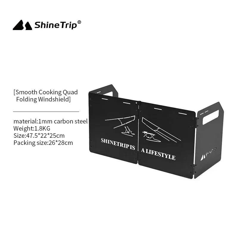 ShineTrip Outdoor Cassette Stove Heat Shield Camping Quad Fold Portable Windscreen Thickened Folding Windshield ﻿-WAYBIKER