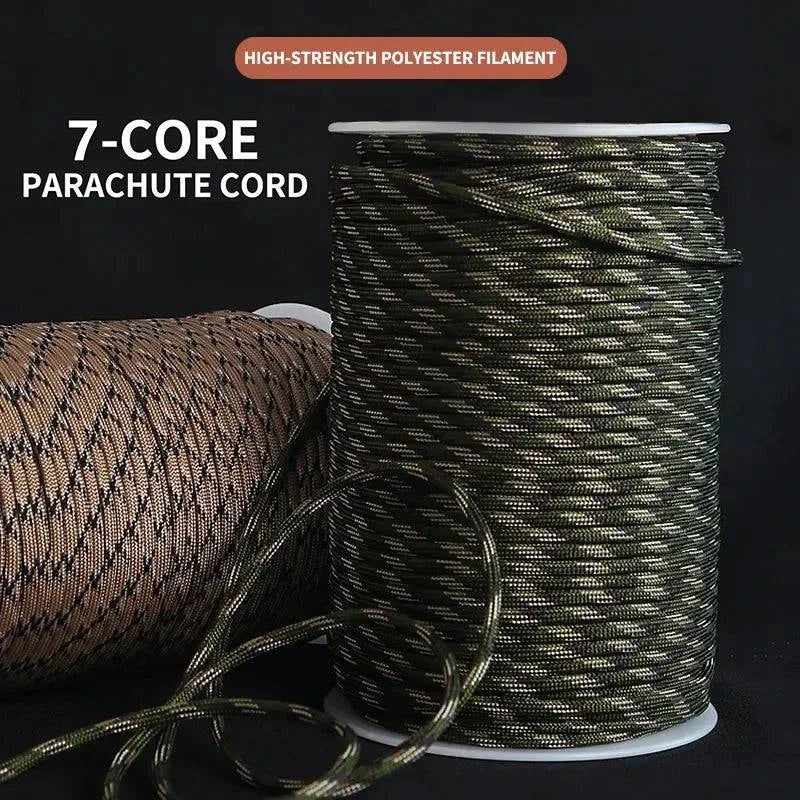 7 Cores 550 Paracord Cord 5 8 16 31 M Dia.4mm For Outdoor Camping Survival Lanyard Parachute Rope Hiking Tent Accessories-WAYBIKER
