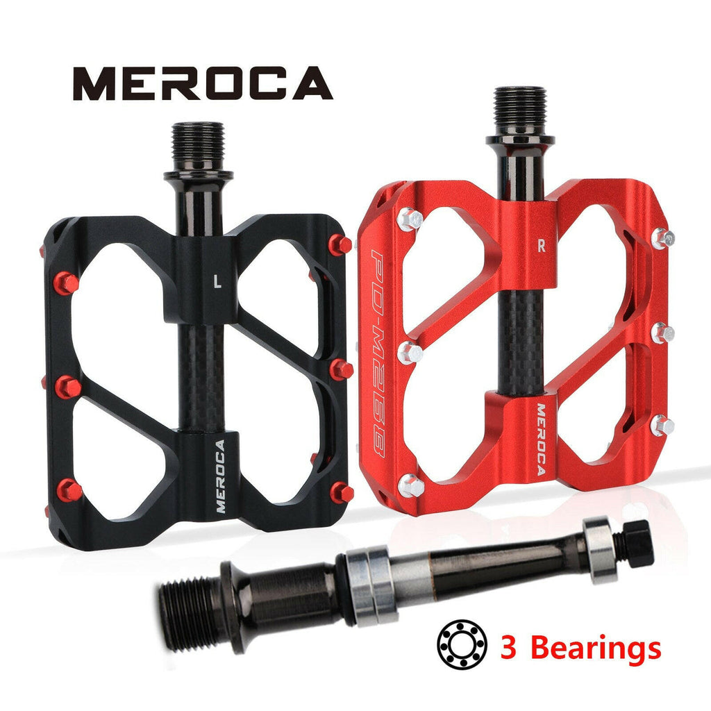 meroca pedals MEROCA Bicycle Pedal 3 Bearing Non-Slip Mtb Pedals Sealed Three Bearin