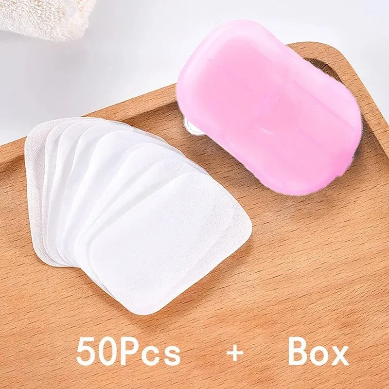 Portable Bathroom Soap Slices Bath Hand Washing Slice Sheets Outdoor Travel Scented Foaming Soap Paper Bath Clean Soap Tablets-WAYBIKER