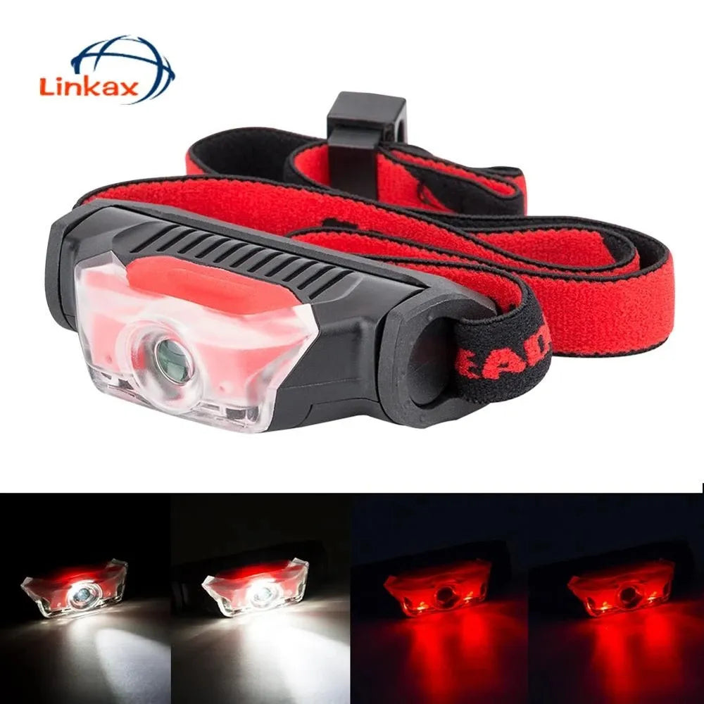 4 Mode LED headlight IPX-5 Headband Energy Saving Outdoor Sports Camping Fishing HeadLamp Flashlights powered by AA battery-WAYBIKER