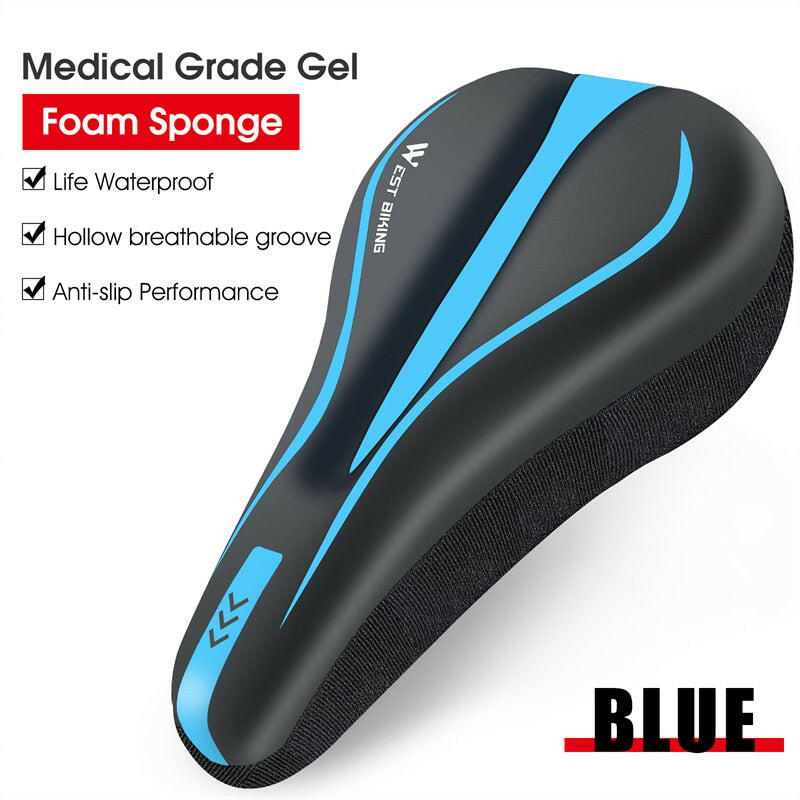 Thicken Comfortable Bicycle Saddle Cover PU Leather GEL Silicone Cycling Seat Cover Soft Sponge Shockproof MTB Road Bike Cushion-WAYBIKER