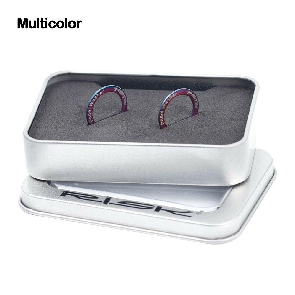 RISK 2Pcs Titanium Alloy Pedal Spacer Extended MTB Bike Pedal Washers Waterproof Rustproof Road Bike Pedal Washers Pedal Protect-WAYBIKER