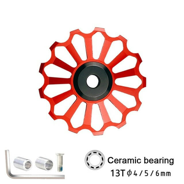 11T 13T 17T MTB Road Bike Rear Derailleur Jockey Wheel Ceramic Bearing Pulley CNC Guide Roller ldler 4mm5mm6mm For Shimano Sram-WAYBIKER