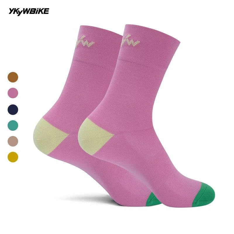 YKYWBIKE Cycling Socks Lightweight Breathable Bike Socks Road Bicycle Socks Running Socks Camping Hiking Sports Socks-WAYBIKER