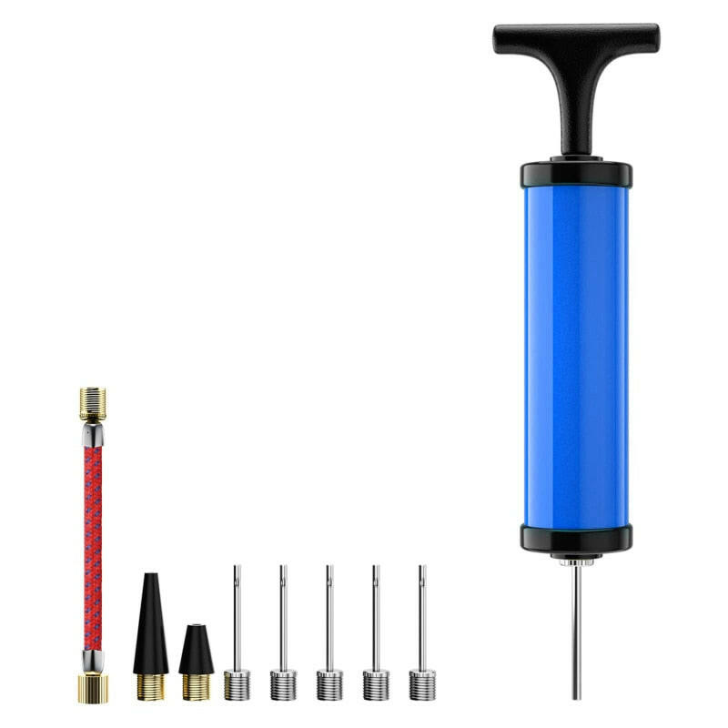9pcs Ball Pump Set Flexible Hose Volleyball Football Basketball With Needle Hand Air Pump Durable Balloon Ball Inflator Portable-WAYBIKER