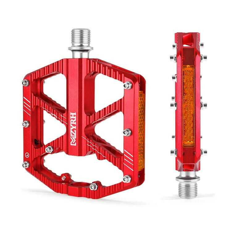 Reflective Bicycle Pedal 3 Bearings Non-Slip MTB Pedals Aluminum Alloy Flat  Waterproof Bicycle parts-WAYBIKER