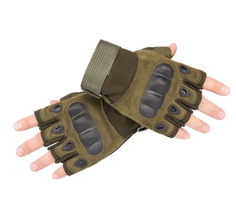 Fingerless Men's Gloves Hard Knuckle Military Tactical Gloves Outdoor Sports Hunting Airsoft Motorcycle Cycling Glove HalfFinger-WAYBIKER