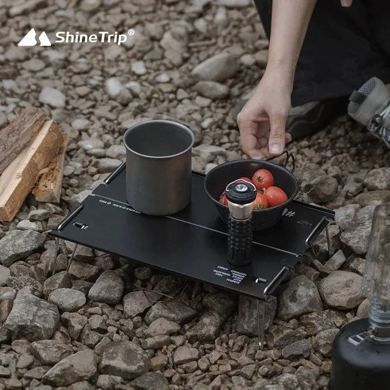 ShineTrip Ultralight Camping Mini Table Folding Aluminium Alloy Cook Stove Table Portable Travel Outdoor BBQ Picnic Desk-WAYBIKER