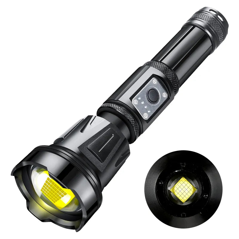 New XHP360 Most Powerful LED Flashlight Torch USB Rechargeable Tactical Flash Light 18650/26650 Waterproof Zoomable Torch-WAYBIKER