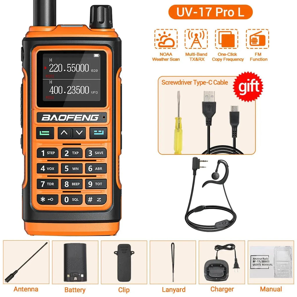 Baofeng UV-17 Pro V2 Walkie Talkie Wireless Copy Frequency 999CH Long Range Upgrade UV-5R K5 21 Pro Protable Two Way Ham Radio-WAYBIKER